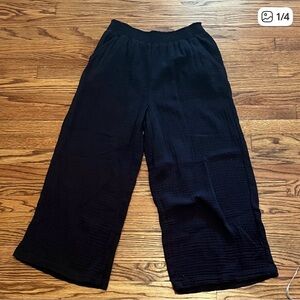 Black Wide-Leg Pants 100% Cotton